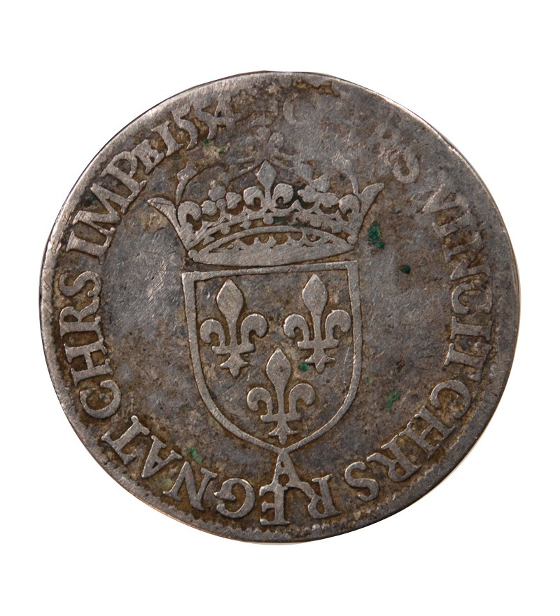 HENRI II - TESTON ARGENT 1554 A PARIS