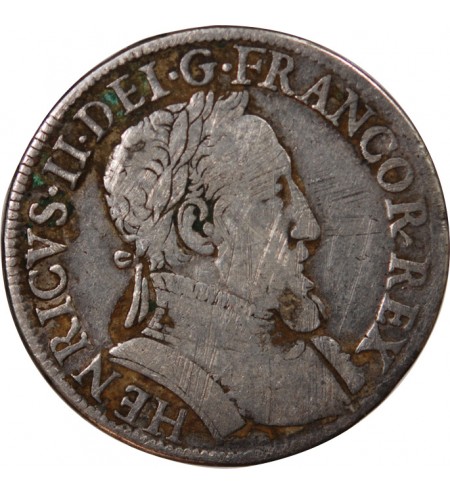 HENRI II - TESTON ARGENT 1554 A PARIS