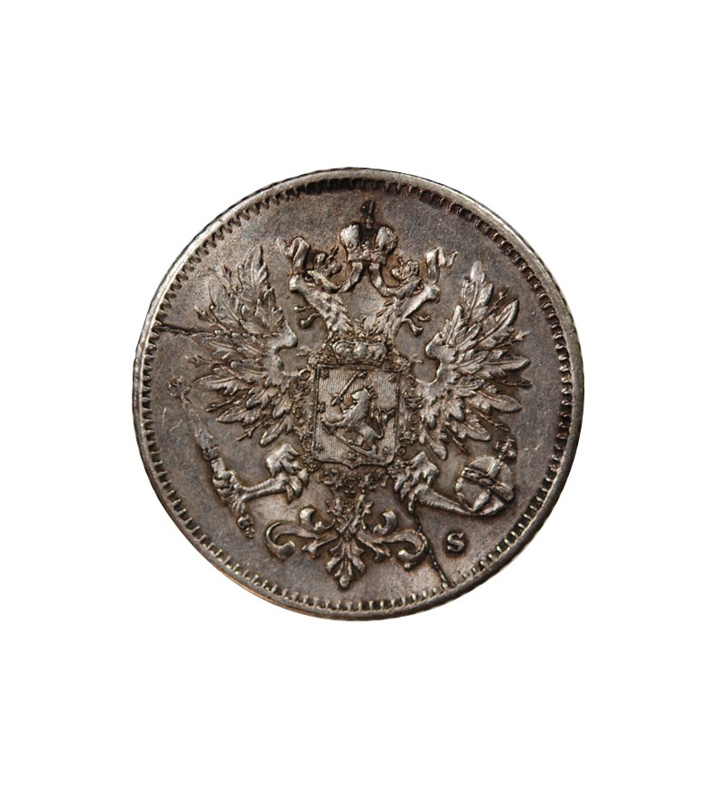 FINLANDE, NICOLAS II - 25 PENNIÄ ARGENT 1916 S