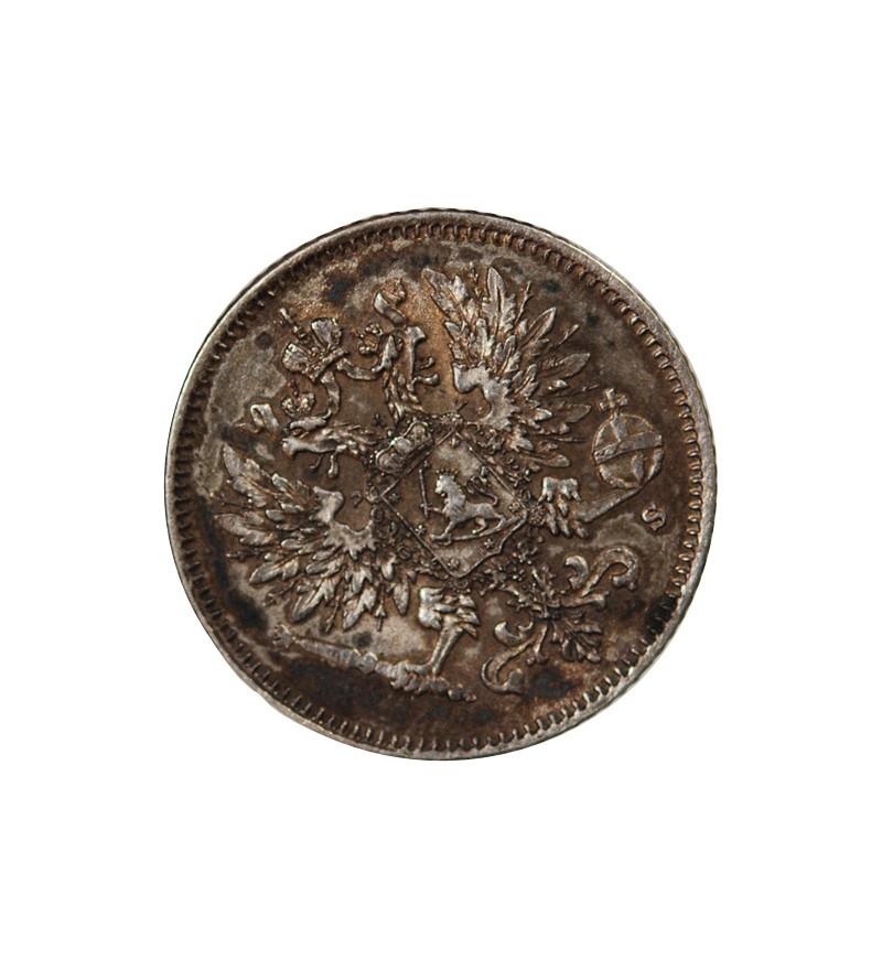 FINLANDE, NICOLAS II - 25 PENNIÄ ARGENT 1917 S