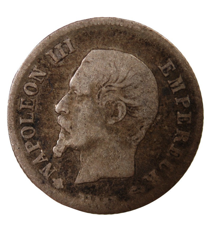 NAPOLEON III, TÊTE NUE - 20 CENTIMES ARGENT 1860 BB STRASBOURG