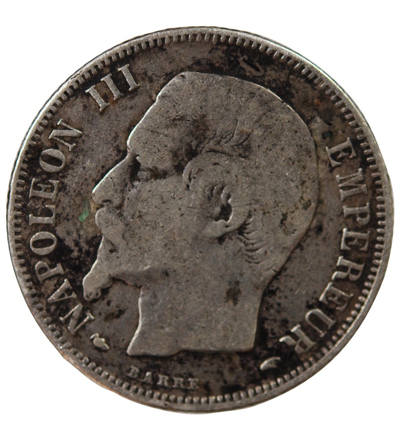 NAPOLEON III, TÊTE NUE - 1 FRANC ARGENT 1854 A PARIS