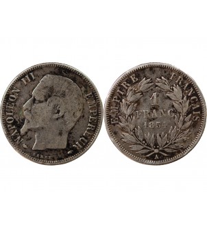 NAPOLEON III, TÊTE NUE - 1 FRANC ARGENT 1854 A PARIS 2