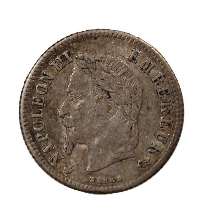 NAPOLEON III, TÊTE LAURÉE - 20 CENTIMES ARGENT 1866 BB STRASBOURG