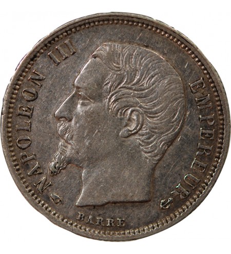 NAPOLEON III, TÊTE NUE - 50 CENTIMES ARGENT 1858 A PARIS
