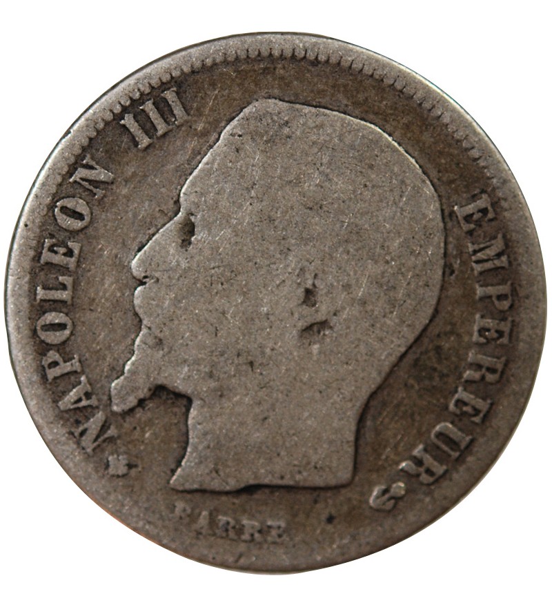 NAPOLEON III, TÊTE NUE - 50 CENTIMES ARGENT 1860 BB STRASBOURG - Croix tréflée