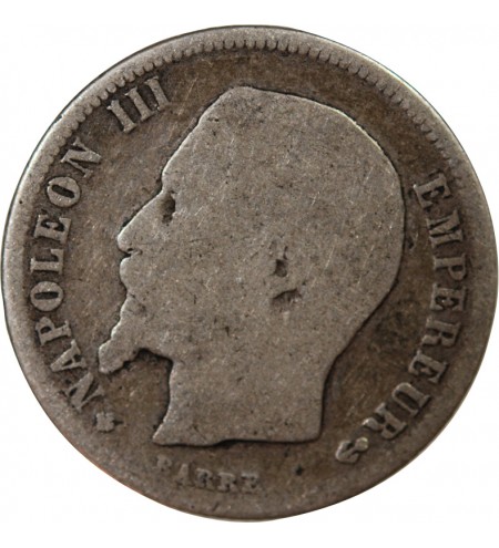 NAPOLEON III, TÊTE NUE - 50 CENTIMES ARGENT 1860 BB STRASBOURG - Croix tréflée