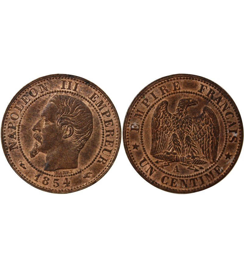 NAPOLEON III, TÊTE NUE - 1 CENTIME 1854 A PARIS