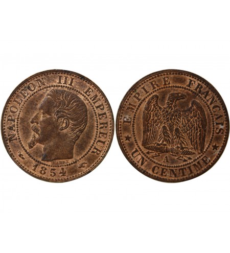 NAPOLEON III, TÊTE NUE - 1 CENTIME 1854 A PARIS