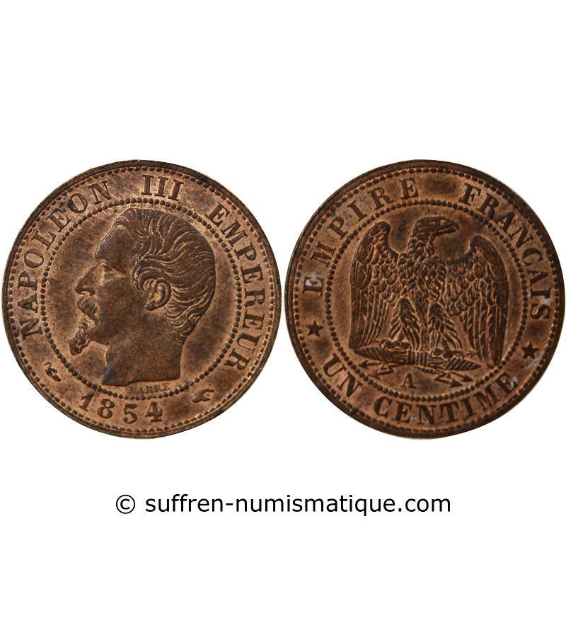 NAPOLEON III, TÊTE NUE - 1 CENTIME 1854 A PARIS