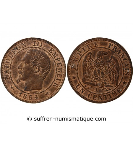 NAPOLEON III, TÊTE NUE - 1 CENTIME 1854 A PARIS