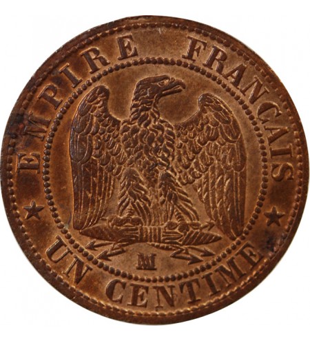 NAPOLEON III, TÊTE NUE - 1 CENTIME 1854 MA MARSEILLE