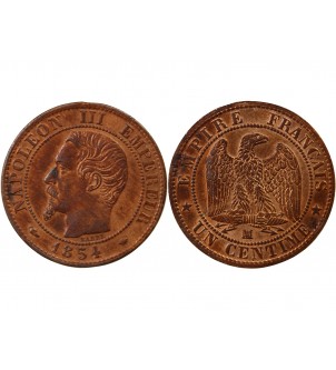 NAPOLEON III, TÊTE NUE - 1 CENTIME 1854 MA MARSEILLE 2