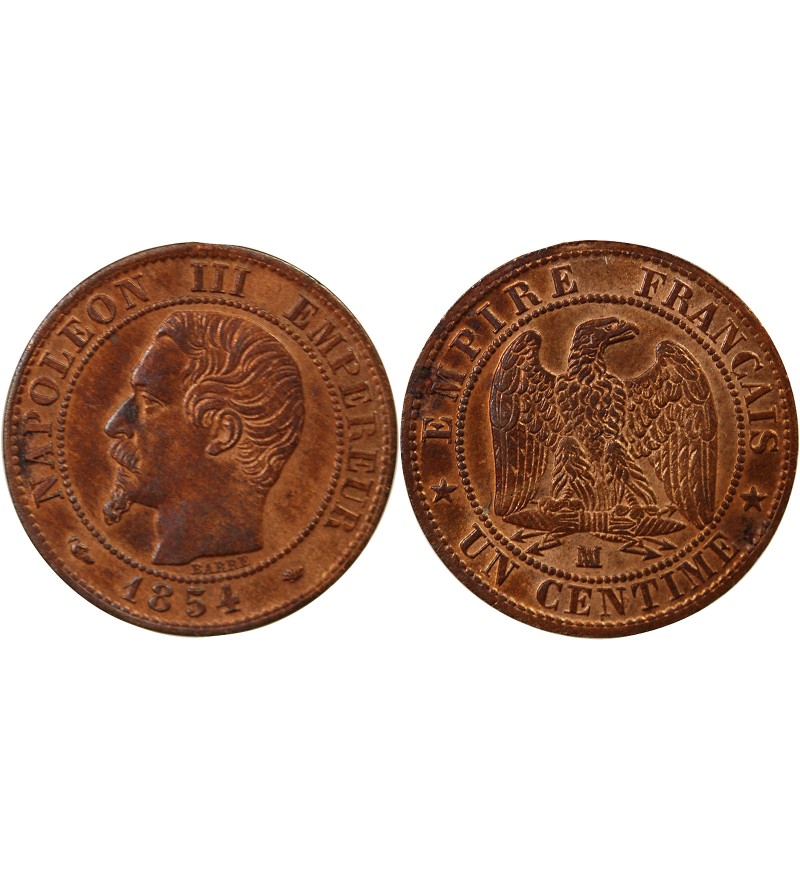 NAPOLEON III, TÊTE NUE - 1 CENTIME 1854 MA MARSEILLE