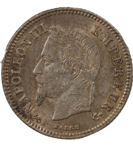 NAPOLEON III, TÊTE LAURÉE - 20 CENTIMES ARGENT 1866 K BORDEAUX