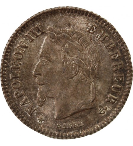 NAPOLEON III, TÊTE LAURÉE - 20 CENTIMES ARGENT 1867 A PARIS