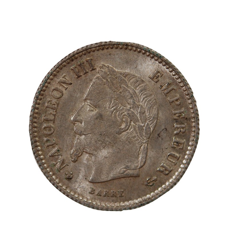 NAPOLEON III, TÊTE LAURÉE - 20 CENTIMES ARGENT 1867 BB STRASBOURG