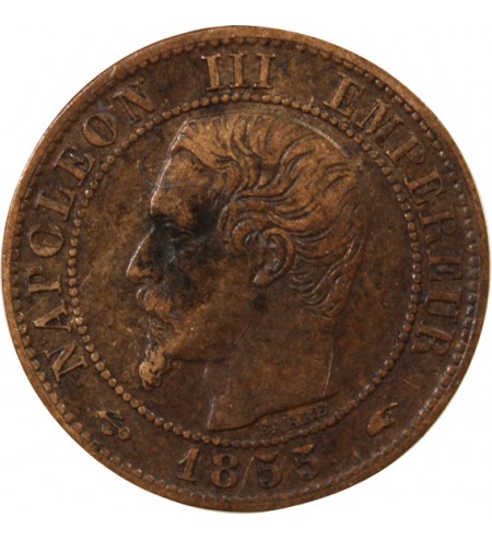 NAPOLEON III, TÊTE NUE - 1 CENTIME 1855 A PARIS - Ancre