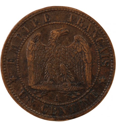 NAPOLEON III, TÊTE NUE - 1 CENTIME 1855 A PARIS - Ancre