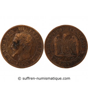 NAPOLEON III, TÊTE NUE - 1 CENTIME 1855 A PARIS - Ancre