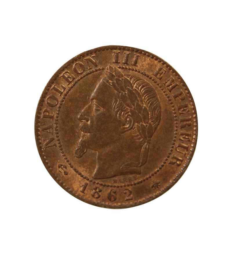 NAPOLEON III, TÊTE LAURÉE - 1 CENTIME 1862 A PARIS