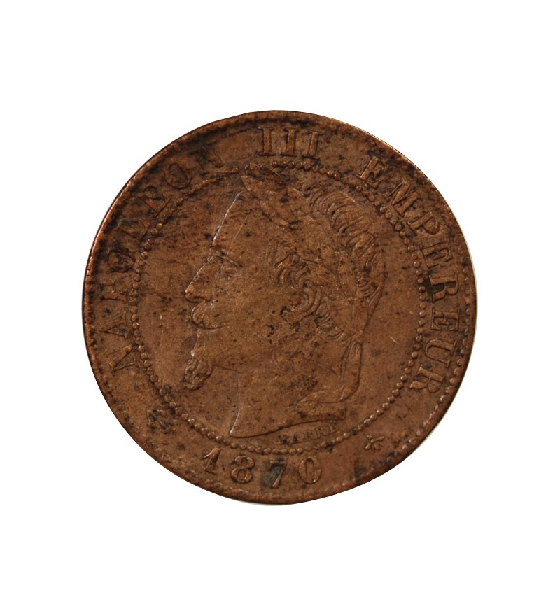 NAPOLEON III, TÊTE LAURÉE - 1 CENTIME 1870 A PARIS