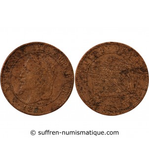 NAPOLEON III, TÊTE LAURÉE - 1 CENTIME 1870 A PARIS