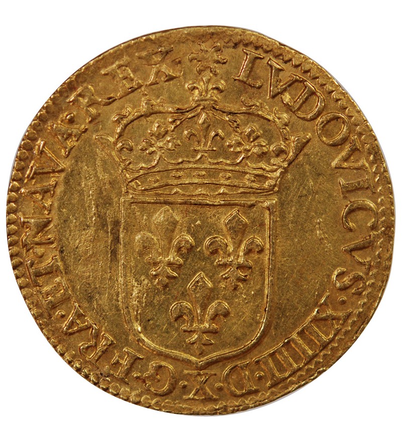 LOUIS XIV - ECU D'OR AU SOLEIL 1646 X AMIENS