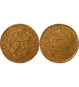 LOUIS XIV - ECU D'OR AU SOLEIL 1646 X AMIENS 2