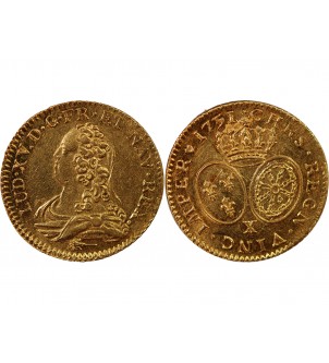 LOUIS XV - LOUIS D'OR AUX LUNETTES 1731 X AMIENS R3 2