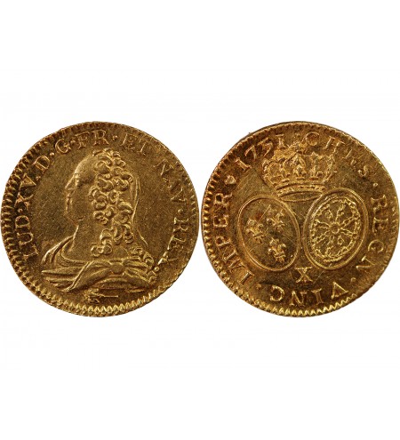 LOUIS XV - LOUIS D'OR AUX LUNETTES 1731 X AMIENS R3