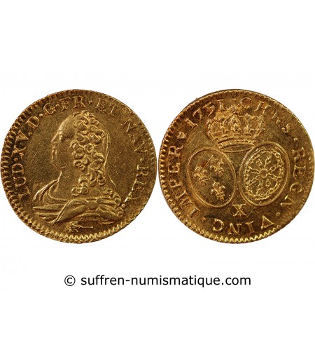 LOUIS XV - LOUIS D'OR AUX LUNETTES 1731 X AMIENS R3