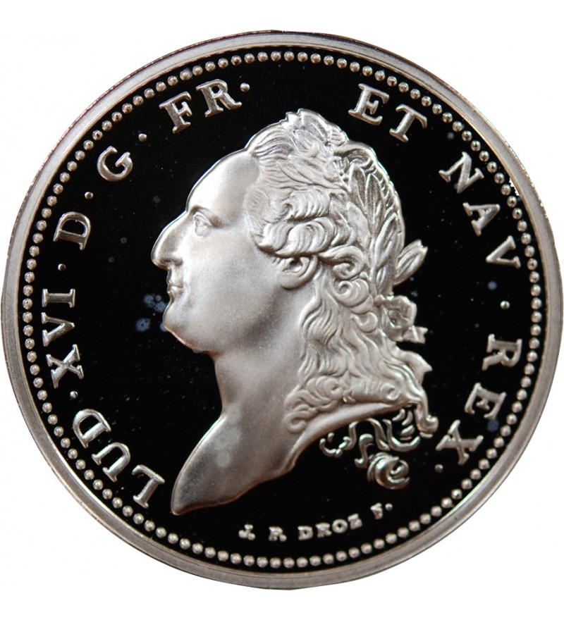 LOUIS XVI, L'écu de Calonne 1786 - MEDAILLE BE ARGENT 999,99%