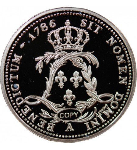 LOUIS XVI, L'écu de Calonne 1786 - MEDAILLE BE ARGENT 999,99%