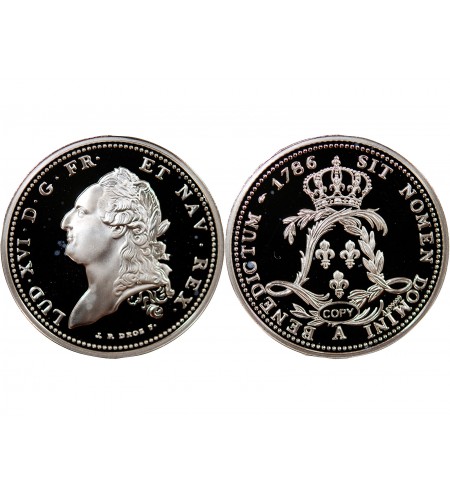 LOUIS XVI, L'écu de Calonne 1786 - MEDAILLE BE ARGENT 999,99%