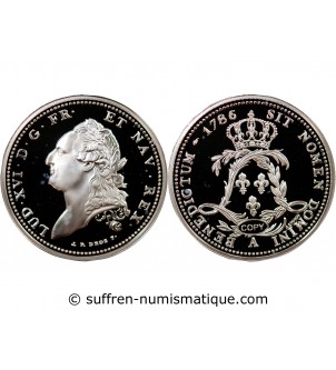 LOUIS XVI, L'écu de Calonne 1786 - MEDAILLE BE ARGENT 999,99%