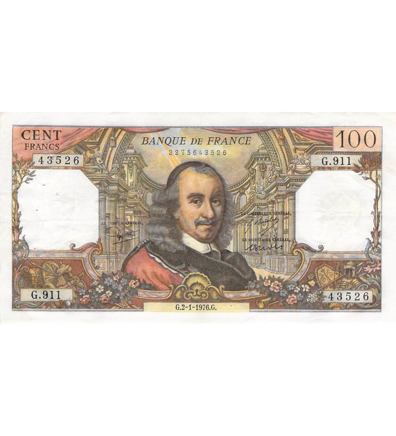 FRANCE, CORNEILLE - 100 FRANCS 02/01/1976 - SÉRIE G.911 - TTB