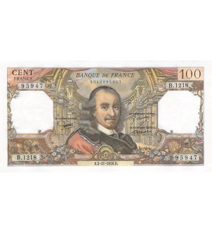 FRANCE, CORNEILLE - 100 FRANCS 02/11/1978 - SÉRIE B.1218 - SUP+