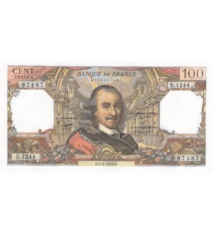 FRANCE, CORNEILLE - 100 FRANCS 01/02/1979 - SÉRIE B.1244 - SUP+ 2