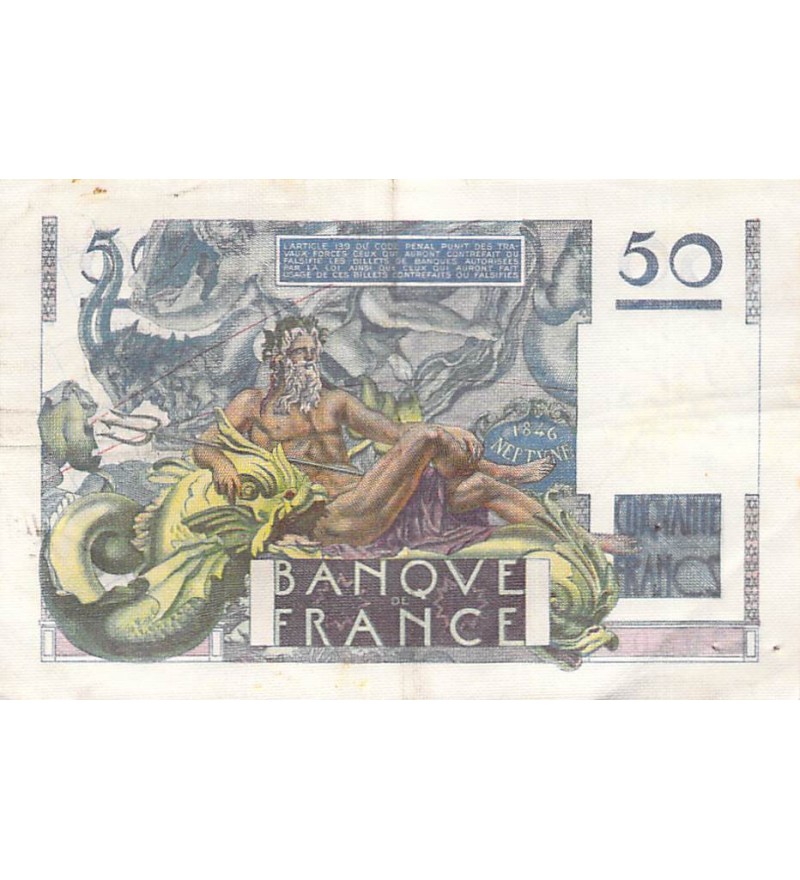 FRANCE - 50 FRANCS LE VERRIER 14/03/1946 - SÉRIE O.2 - TB+