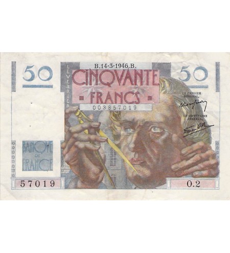 FRANCE - 50 FRANCS LE VERRIER 28/03/1946 - SÉRIE C.4 - TTB
