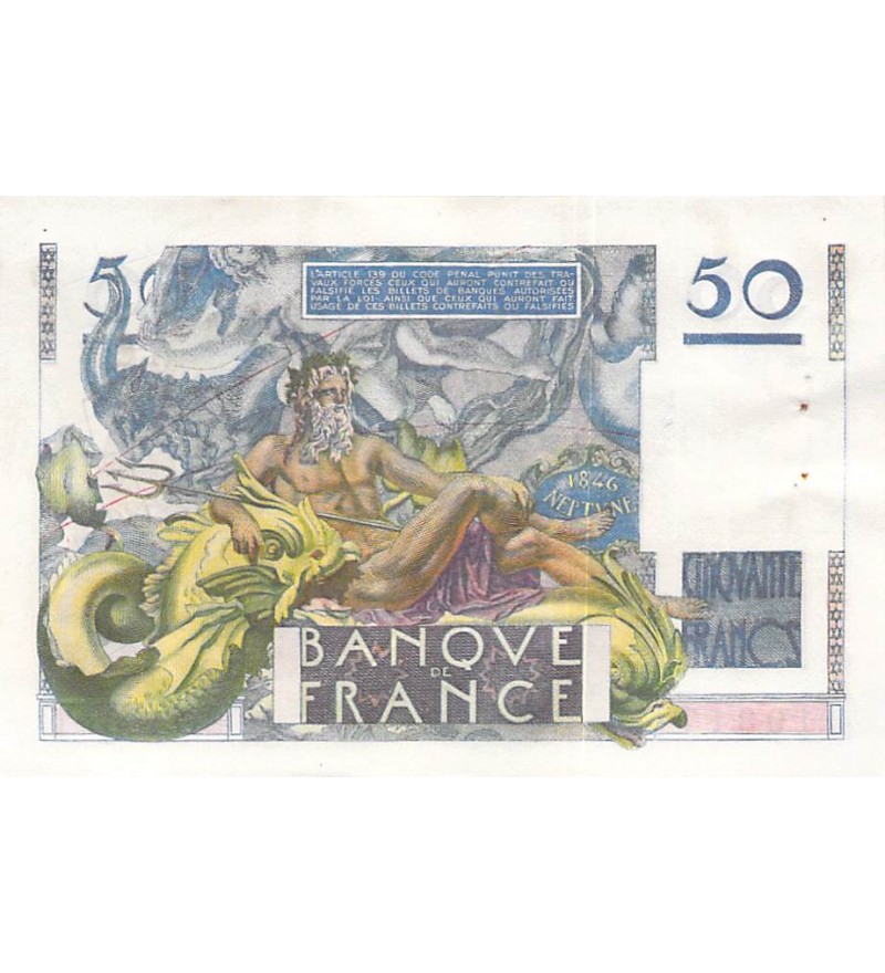 FRANCE - 50 FRANCS LE VERRIER 08/04/1948 - SÉRIE G.100 - SUP