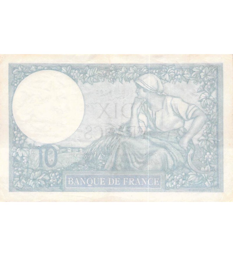 FRANCE - 10 FRANCS MINERVE 04/12/1941 - TTB+