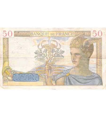 FRANCE - 50 FRANCS CERES 16/02/1939 - TB+