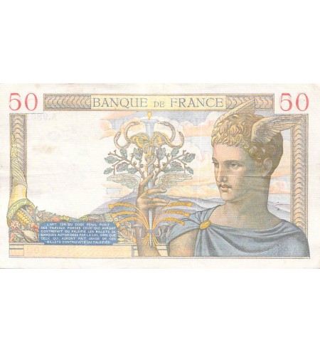 FRANCE - 50 FRANCS CERES 09/03/1939 - TTB