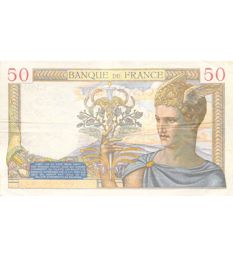 FRANCE - 50 FRANCS CERES 15/06/1939 - TTB