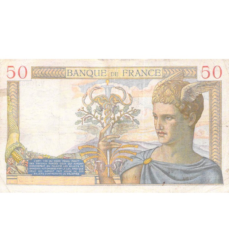 FRANCE - 50 FRANCS CERES 13/07/1939 - TB+