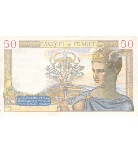 FRANCE - 50 FRANCS CERES 11/01/1940 - TTB+