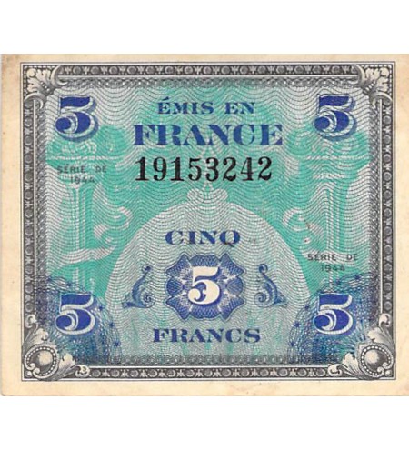 IMPRESSION AMERICAINE - 5 FRANCS DRAPEAU Type 1944 - TTB+