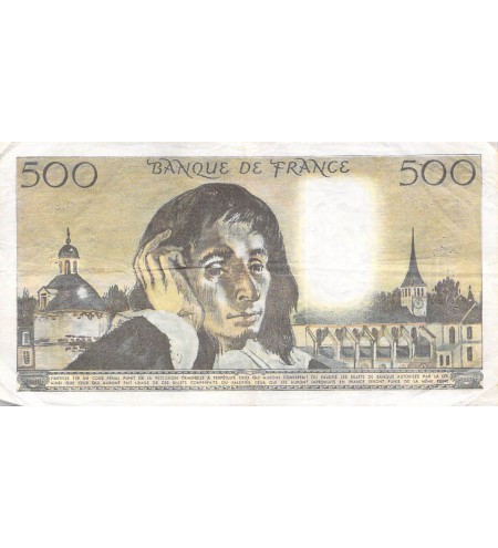 FRANCE - 500 FRANCS PASCAL 05/10/1978 - SÉRIE Q.90 - TB+